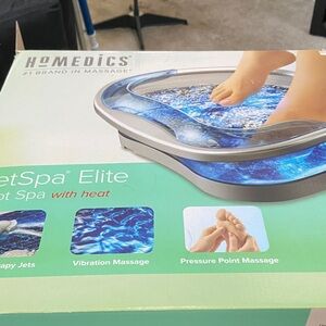 Homedics JetSpa Elite Foot Spa with Heat - Silver and Blue